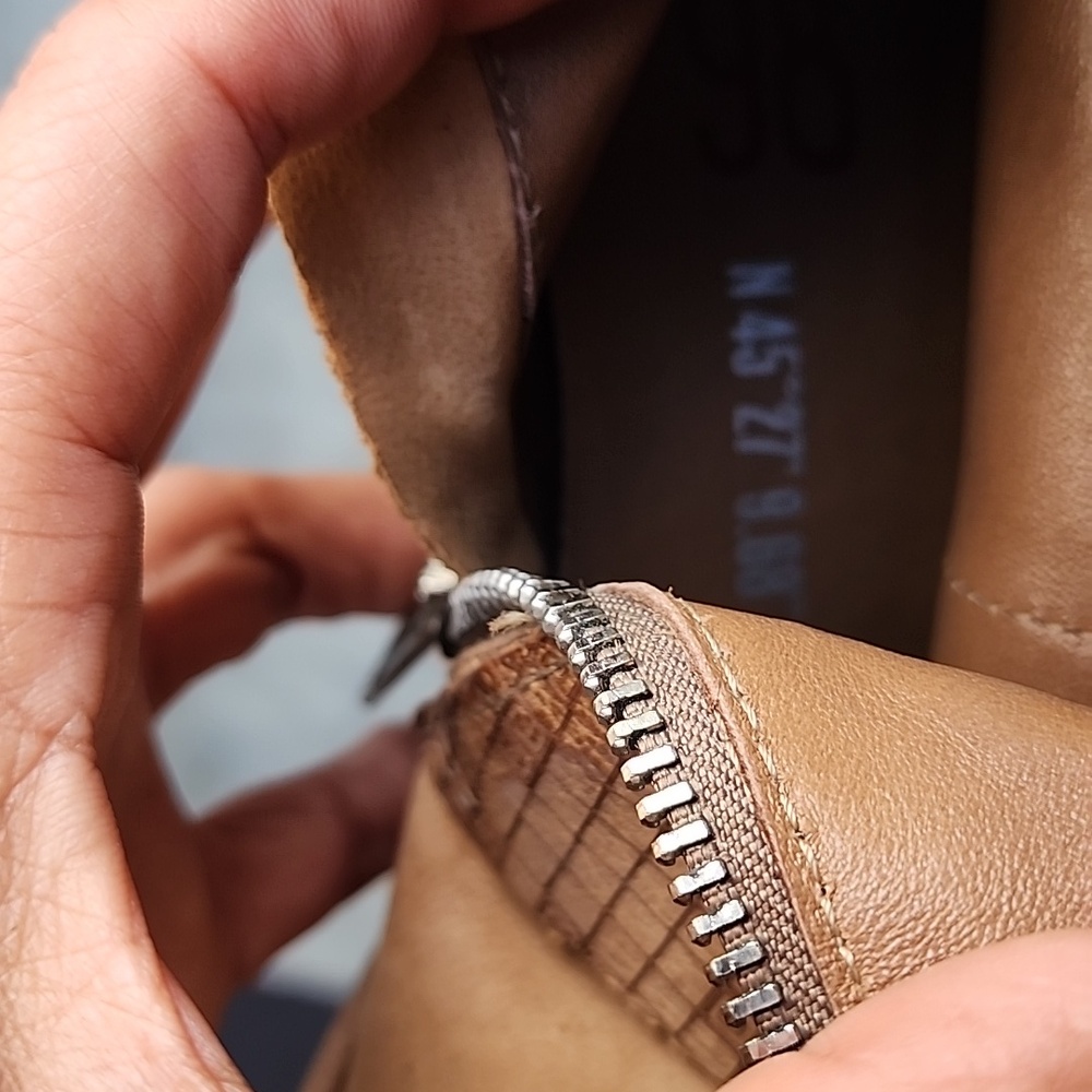 A.S.98 GENE Tan Perforated  Leather Boots with Buckle Detail - Picture 16 of 16